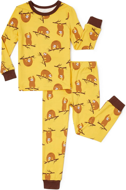 PATPAT Bamboo Viscose Pajama Set for Toddlers with Improved Tensile Strength, Snug Fit Pjs Sleeper