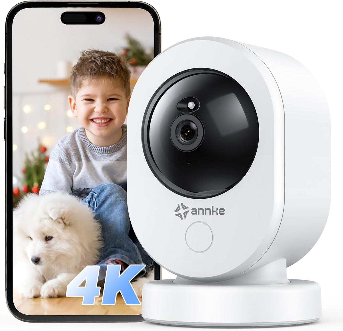 ANNKE 4K UHD House Cameras with Audio and Video, Crater Reno 2.4/5 GHz WiFi Pan & Tilt Camera, 8MP