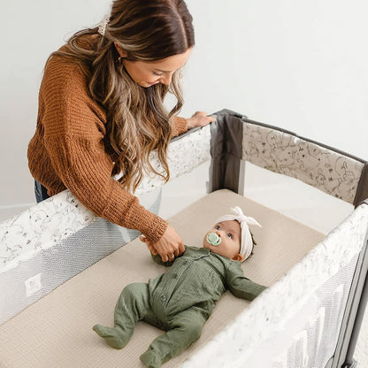 lulumoon Pack and Play Sheets Muslin: Cotton Fitted Sheets for Baby Trend Pack N Play - Soft