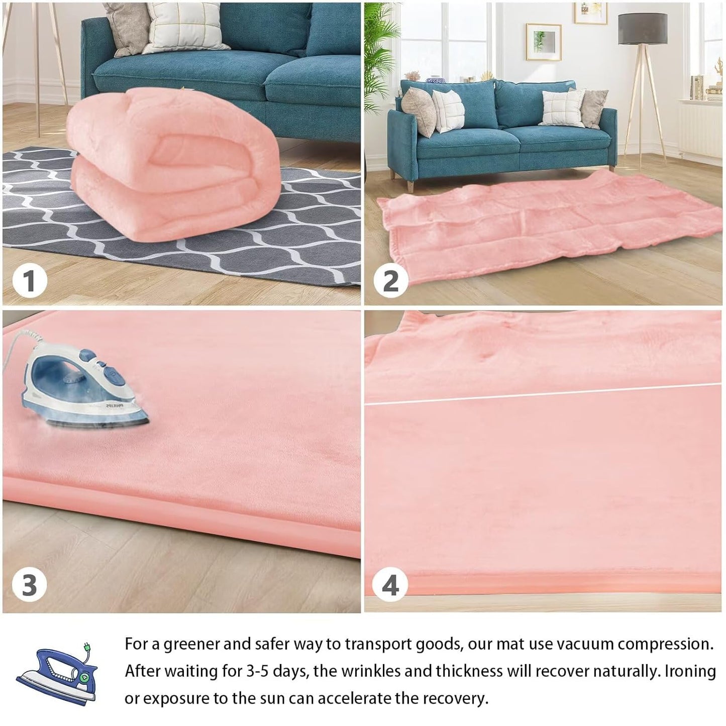 Baby Play Mat for Floor Tummy Time Mat Nursery Rug Muscle Mat Area Rug Playroom Rug Tatami Mat