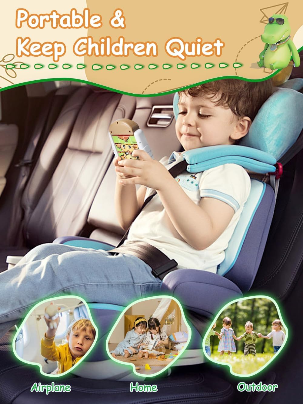 16-Piece Rotating Puzzles for Kids 4-6, Toddlers Puzzles 2-4, Road Trip, Airplane Activities Game