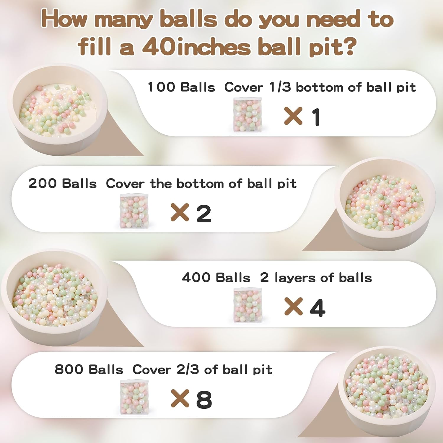 GOGOSO Playpen Balls for GirlsToddlers for Playhouse, Baby Pool, Play Ball Fun Centers, for Babies