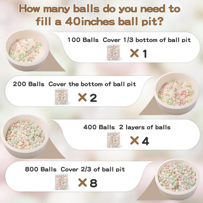 GOGOSO Playpen Balls for GirlsToddlers for Playhouse, Baby Pool, Play Ball Fun Centers, for Babies