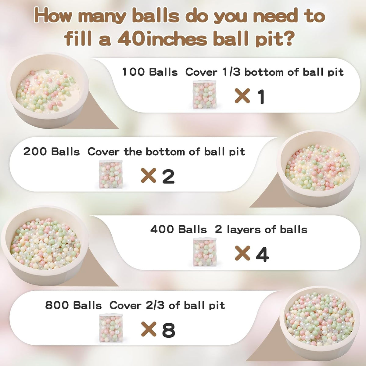 GOGOSO 100 Ball Pit Balls Star Bals - Pink Soft Plasticballs Phthalate Free BPA Free Playballs for