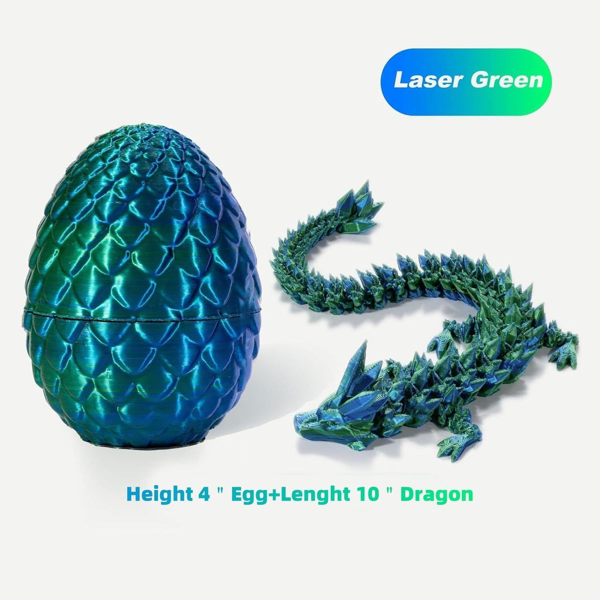 3D Printed Dragon Eggs with Dragon Inside, Articulated Crystal Dragon in Egg , Executive Dragon