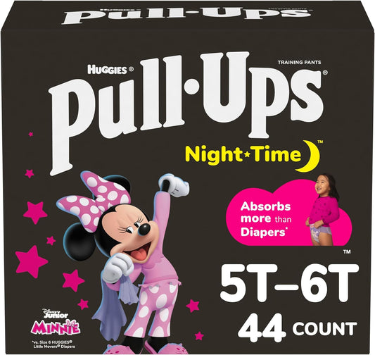 Pull-Ups Girls' Night-Time Potty Training Pants, Size 5T-6T Overnight Training Underwear (46-60