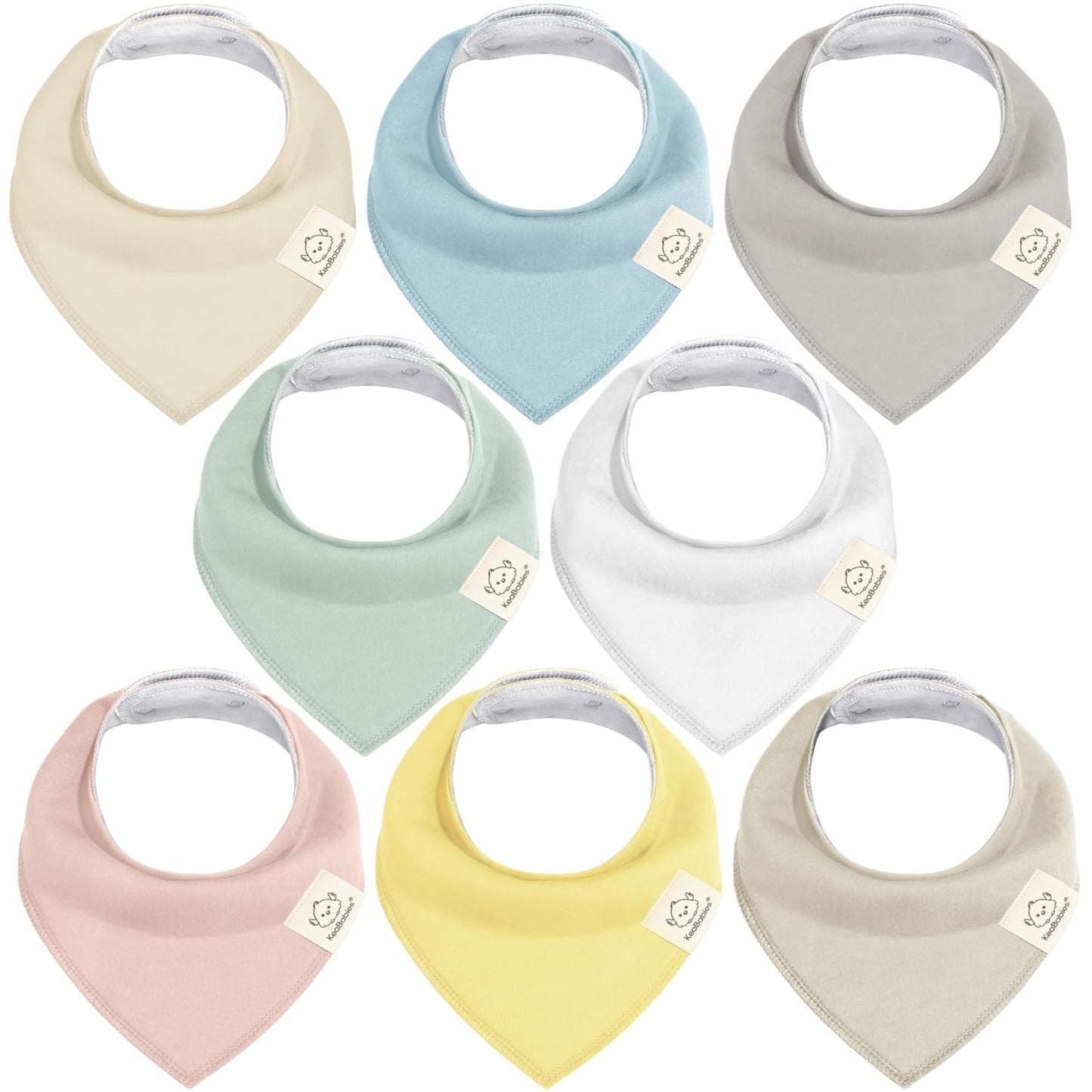 8-Pack Organic Baby Bandana Bibs for Girls - Super Absorbent Triangle Baby Bibs for Drooling and