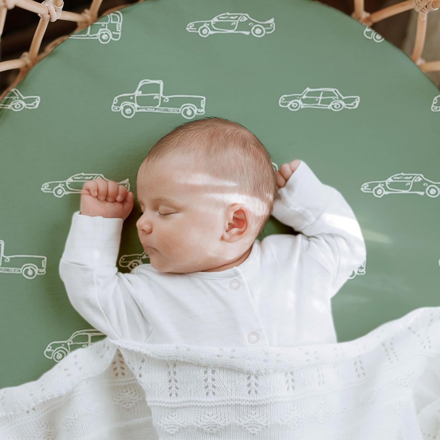 Gllquen Baby Bassinet Sheets 4 Pack, Breathable Cozy Fitted Mattress Sheet, Elastic Travel Crib