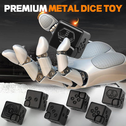 Cool Dice Infinity Cube Fidget Spinner Toy for Kid Adult, 2-in-1 Metal Fidget Block, Finger Gyro