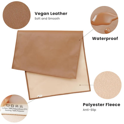 Konssy Faux Leather Baby Changing Mat, Waterproof, Wipeable & Portable Diaper Changing Pad for