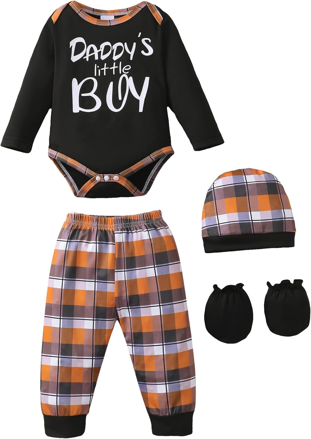 NZRVAWS Newborn Baby Boy Girl Clothes Unisex Infant Romper Pants Set Hat 4-Pack Outfits 0-12 Months