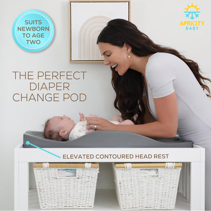 Apricity Baby Changing Pod- Grey - Waterproof Non-Slip Changing Pad Easy-to-Clean Diaper Changing