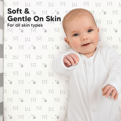KeaBabies 2-Pack Organic Crib Sheets for Boys, Girls - 52x28 Fitted Crib Mattress Sheet Neutral