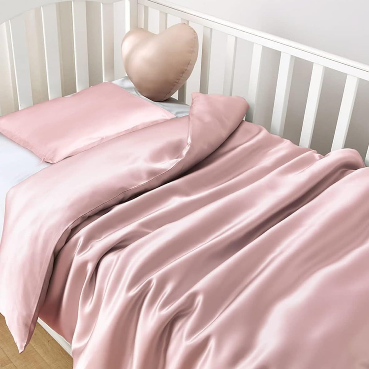 Organic Silk Baby Pillowcase with Zipper, Small 10"x13" Pillow Cover for Boys & Girls, Ideal for