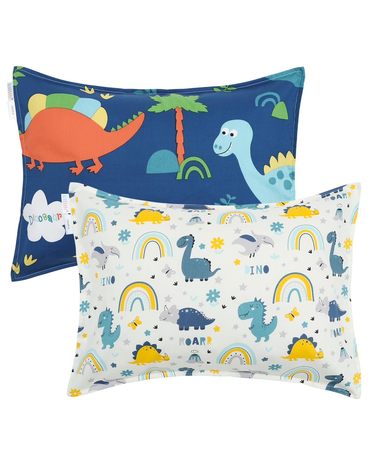 ALVABABY Toddler Pillowcases 2 Pack Organic Cotton Kids Pillow Cover Fit 13"x 18" or 12"x16"