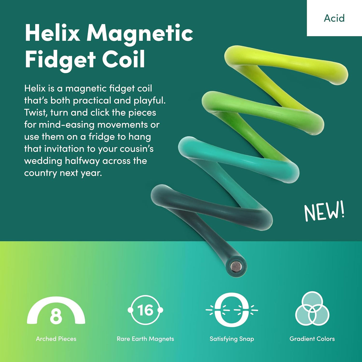 Speks Helix Fidget Toy for Adults and Desk Toy for Office - Acid