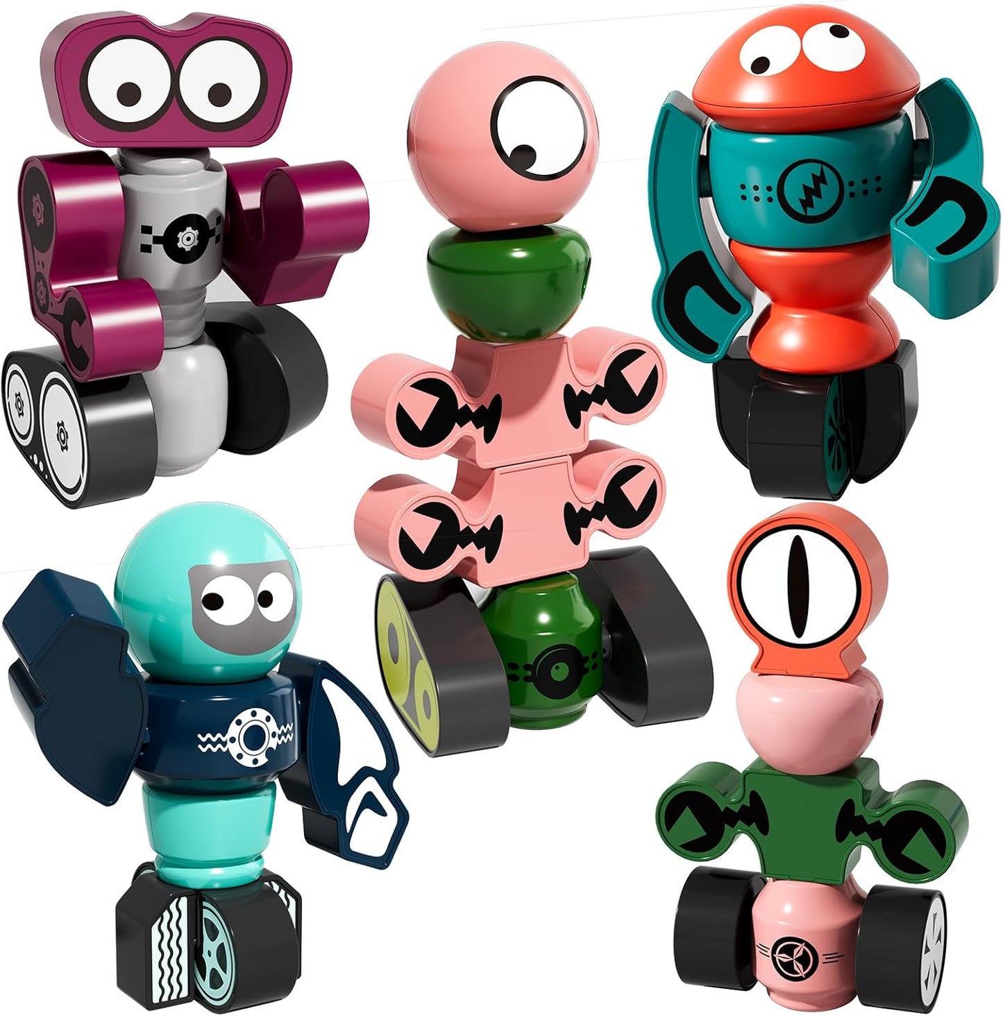 TEMI Magnets Robot Toy for 3 4 5 6 7 Year Old Boys - Transform Toys Planet Magnet Building Toys