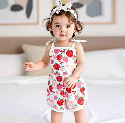 WZTYYDS Toddler Baby Girl Summer Clothes Floral Romper Tie-Up Strap Halter Jumpsuit Infant Summer