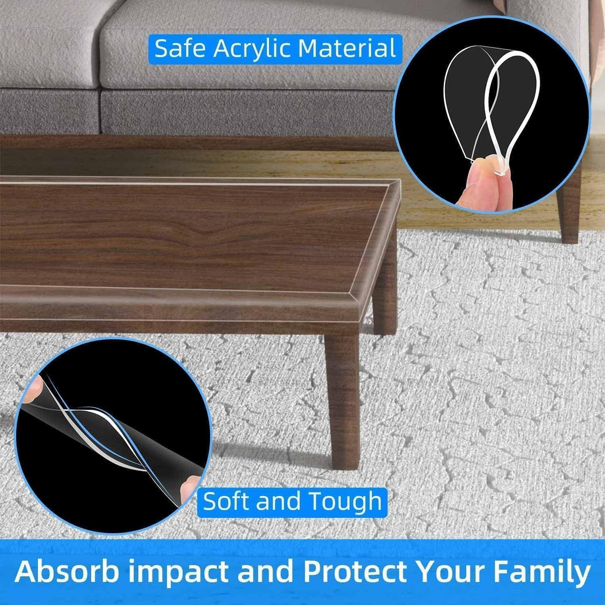 2Pack Clear Edge Protector Strip,1.57in x 16.4FT(32.8FT Total),Sharp Edge Wrap Cover Tape,Self