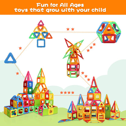 Coodoo Upgraded Magnetic Blocks Tough Tiles STEM Toys for 3+ Year Old Boys and Girls Learning by