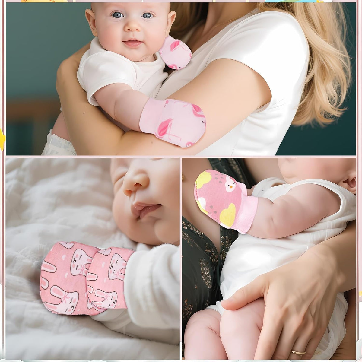 No Scratch Baby Mittens Newborn Infant Toddler Mittens Soft Elastic Wrist Gloves Mitten for 0-6