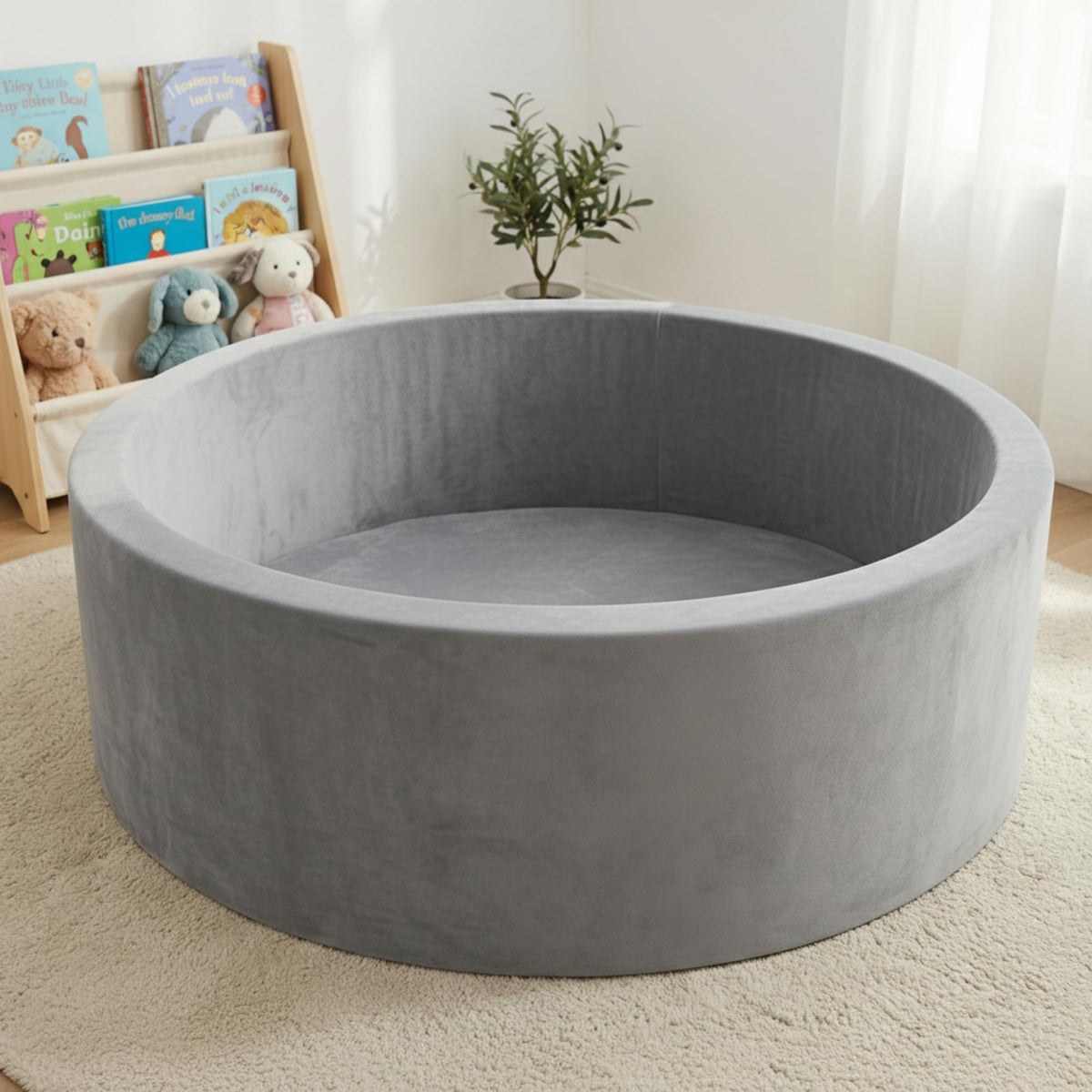 Baby Foam Ball Pit, 35.4"x 11.8" Ball Pits for Toddlers,Grey