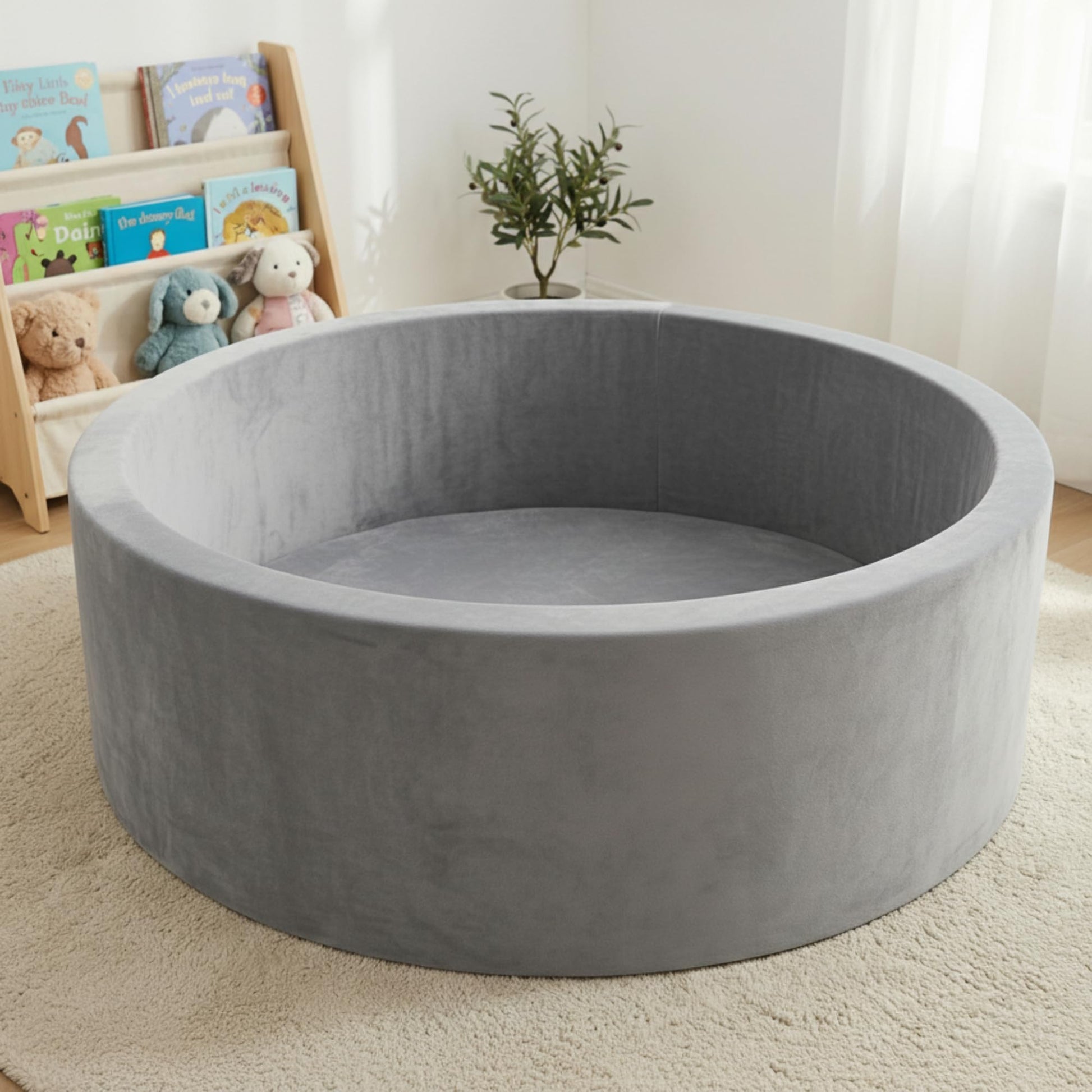 Baby Foam Ball Pit, 35.4"x 11.8" Ball Pits for Toddlers,Grey