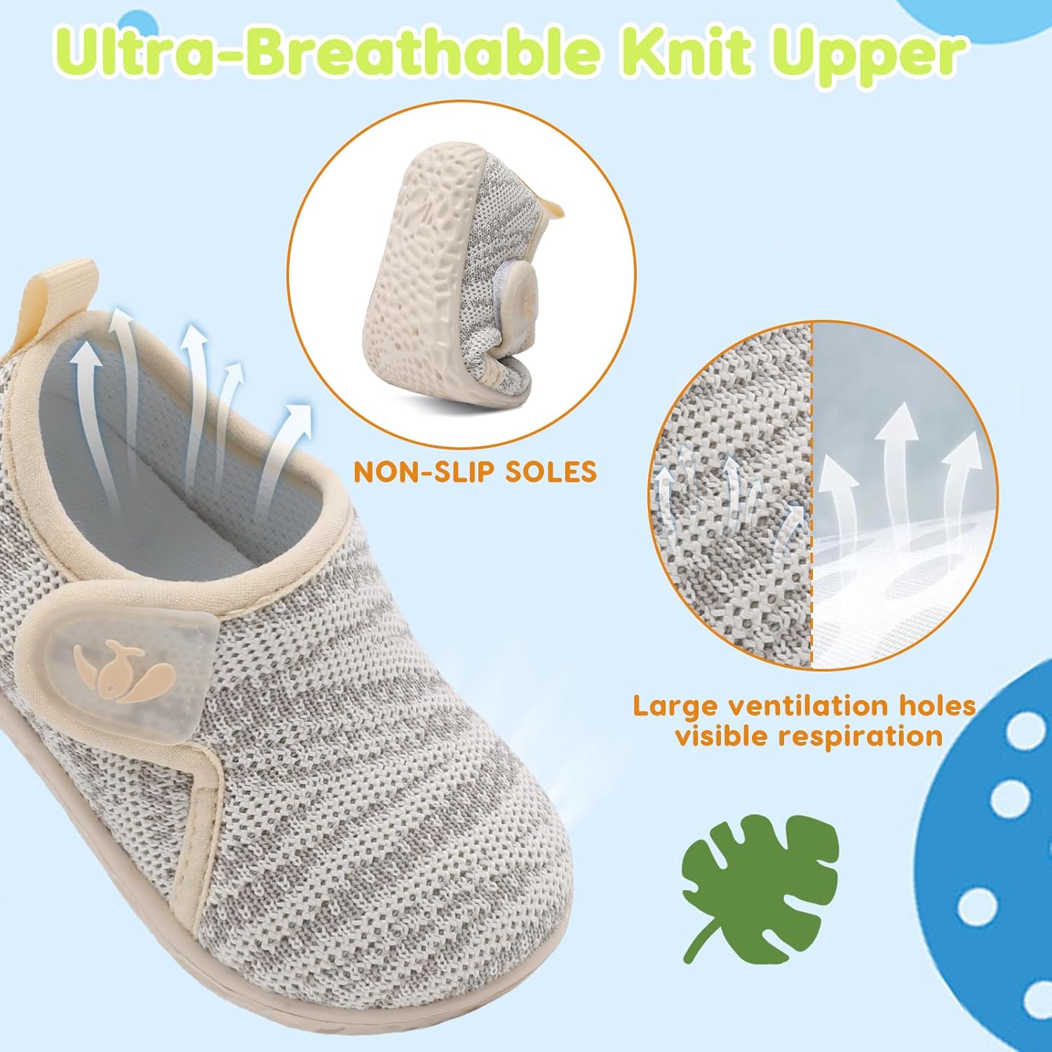 FEETCITY Baby Boys Girls First Walking Shoes Infant Sneakers Crib Shoes Breathable Lightweight Slip