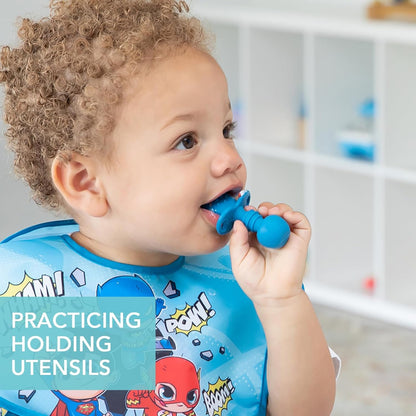 Bumkins Baby Utensils Set, Chewtensils Silicone Spoons for Dipping, Self-Feeding, Baby Led Weaning