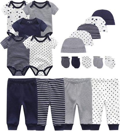 Kiddiezoom Unisex Baby Layette Essentials Giftset Clothing Set 19-Piece For Newborn Baby
