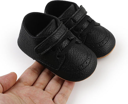 SOFMUO Baby Boys Girls High Top Ankle PU Leather Sneakers Soft Rubber Sole Infant Moccasins Newborn