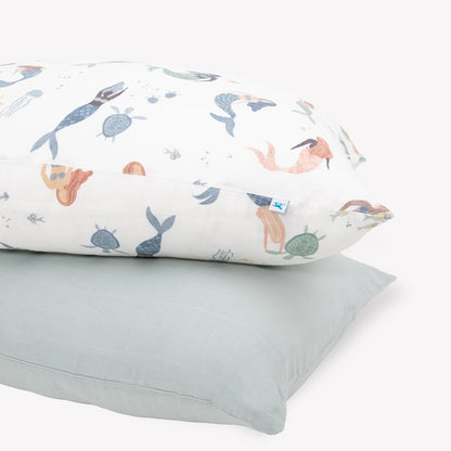 Little Unicorn Standard Pillowcase 2 Pack | Super Soft & Breathable Muslin Fabric | Snug Envelope
