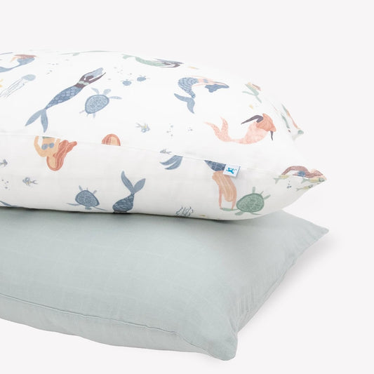 Little Unicorn Standard Pillowcase 2 Pack | Super Soft & Breathable Muslin Fabric | Snug Envelope