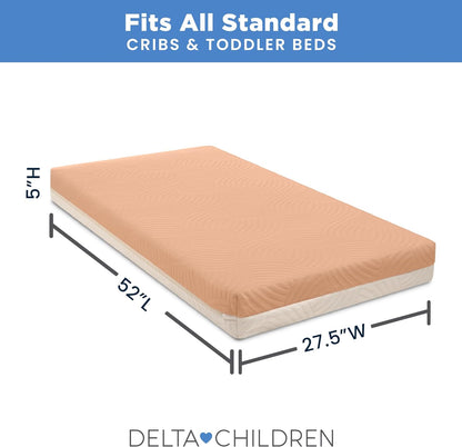 Delta Children Summer Breeze Mattress - Breathable Baby Crib & Toddler Mattress with Cloud Core