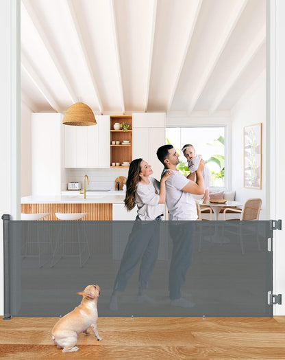 COMOMY 118" Retractable Baby Gates Extra Wide, Retractable Dog Gate for Large Openings, Extra Long