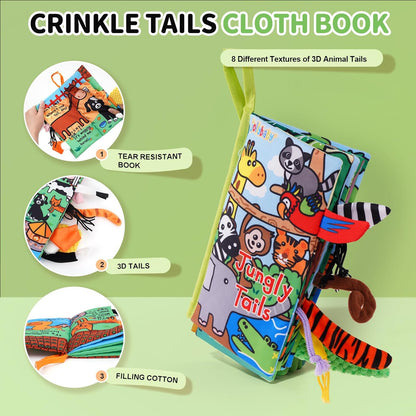 Jollybaby Crinkle Books for Babies, Sensory Soft Touch and Feel Baby Toys for 0-6 Months Infants