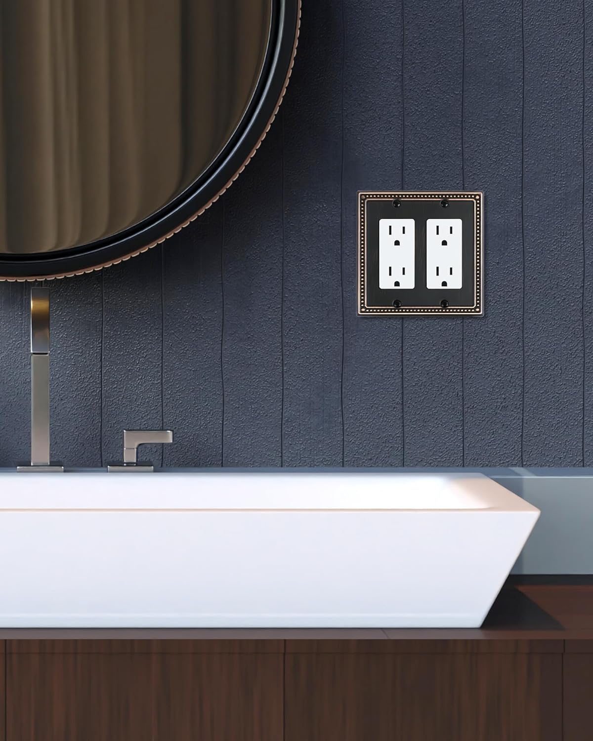 2-Pack Double Decorator Outlet Cover Plate, Pearls Decorative Switch Plates and Outlet Covers, 2
