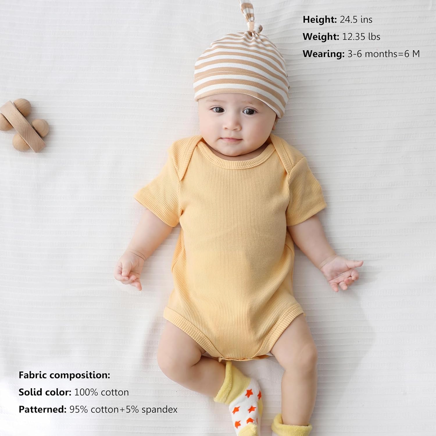 Newborn Baby Short Sleeve Bodysuit Cotton One-Piece Baby Clothes 5-Pack, 0-12 Months