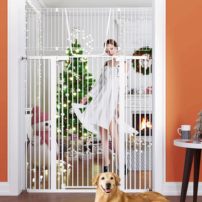71" Extra Tall Cat Gate for Doorway – 28.5"-48.7" Extra Wide Pet Gate with Adjustable Cat Door