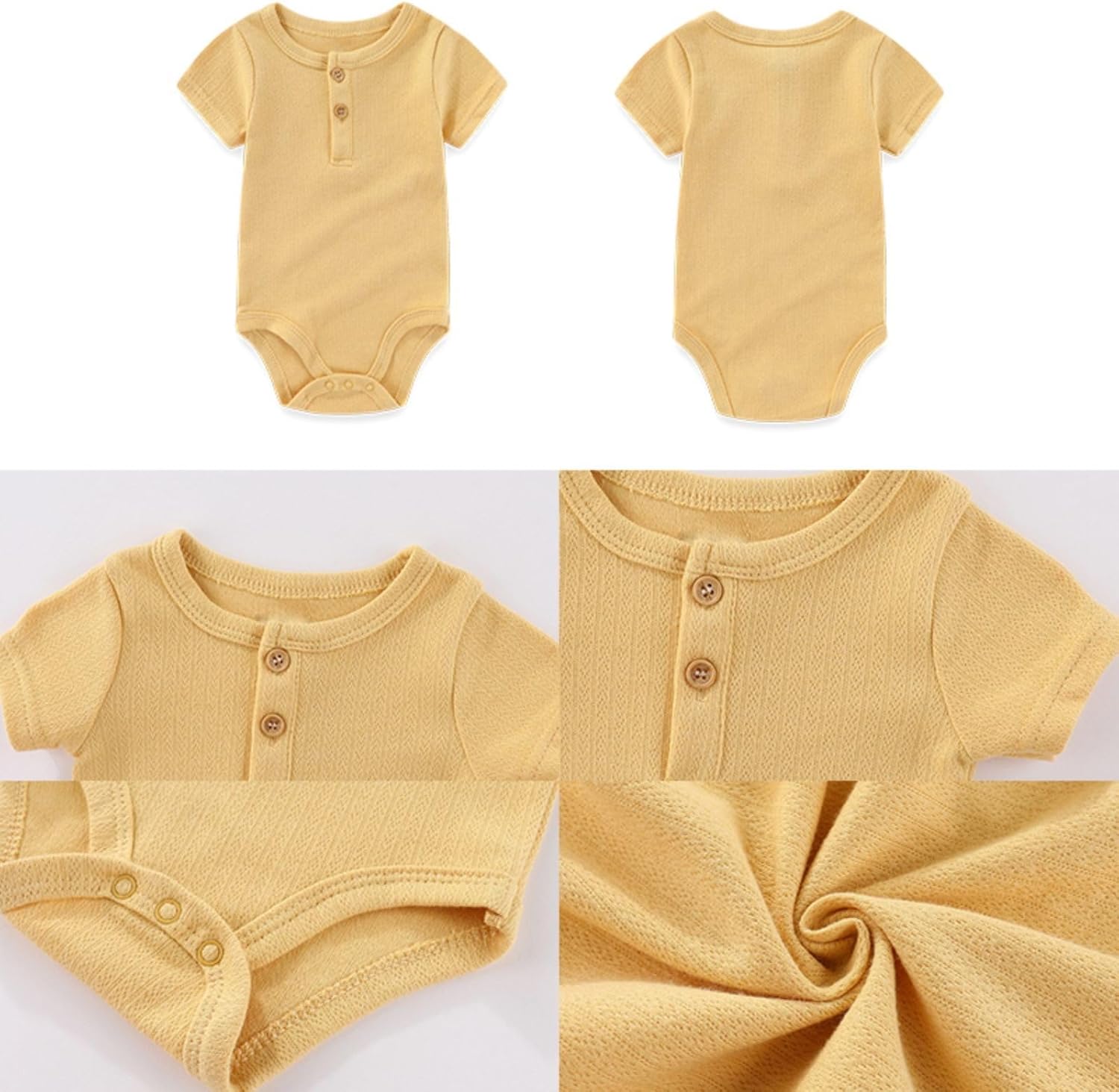 Four Seasons Baby Boy Girl Bodysuits 5-Pack Cotton Comfort Short Sleeve Baby Clothes Soft Infant