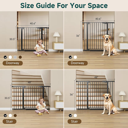 Cumbor 29.7-40.6" Baby Gate for Stairs, Baby Essential Safety Gate, Mom's Choice Awards Winner-Dog
