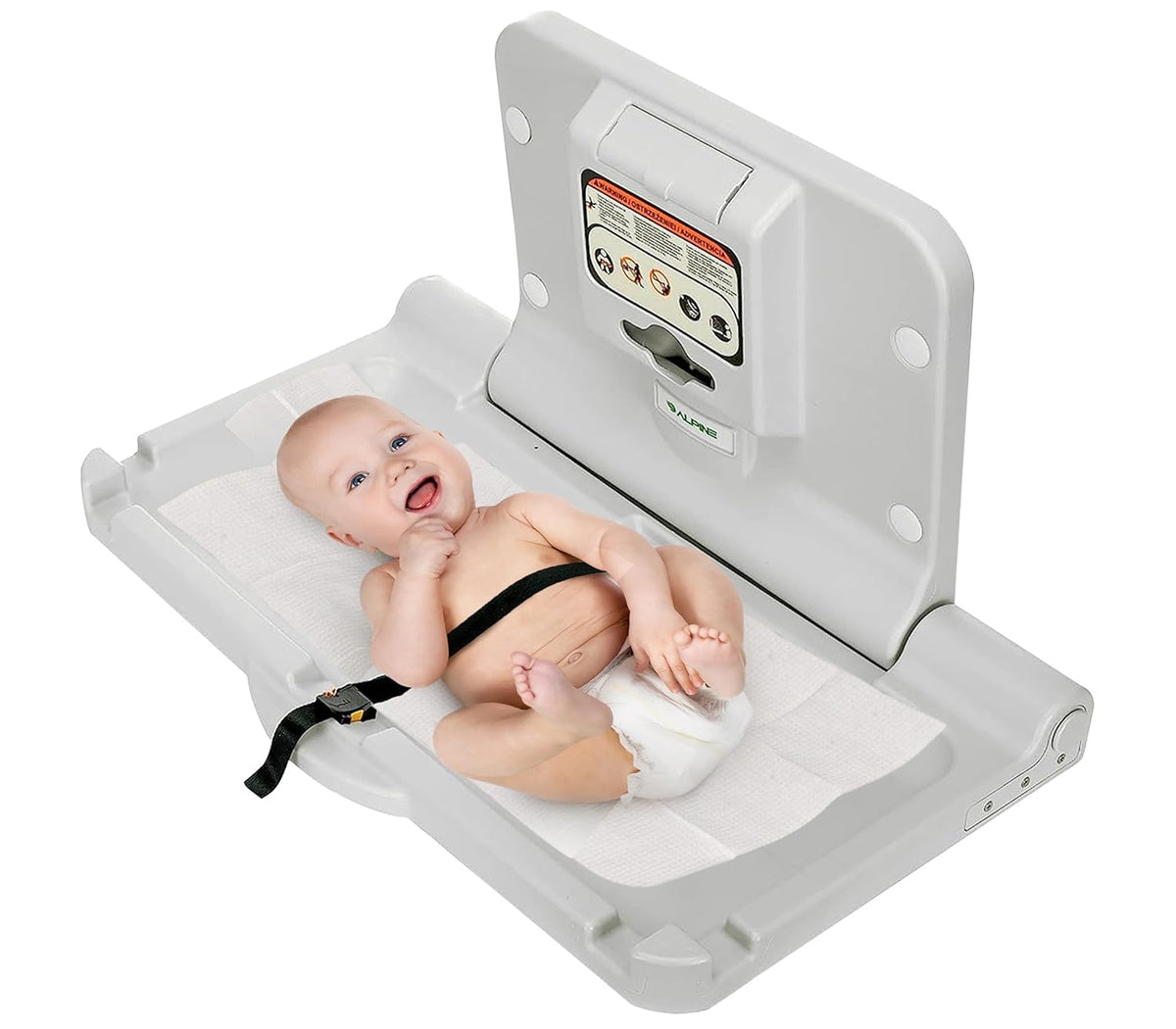 Alpine Wall Mounted Baby Changing Station - Horizontal Baby Changing Table Foldable Diaper Tables