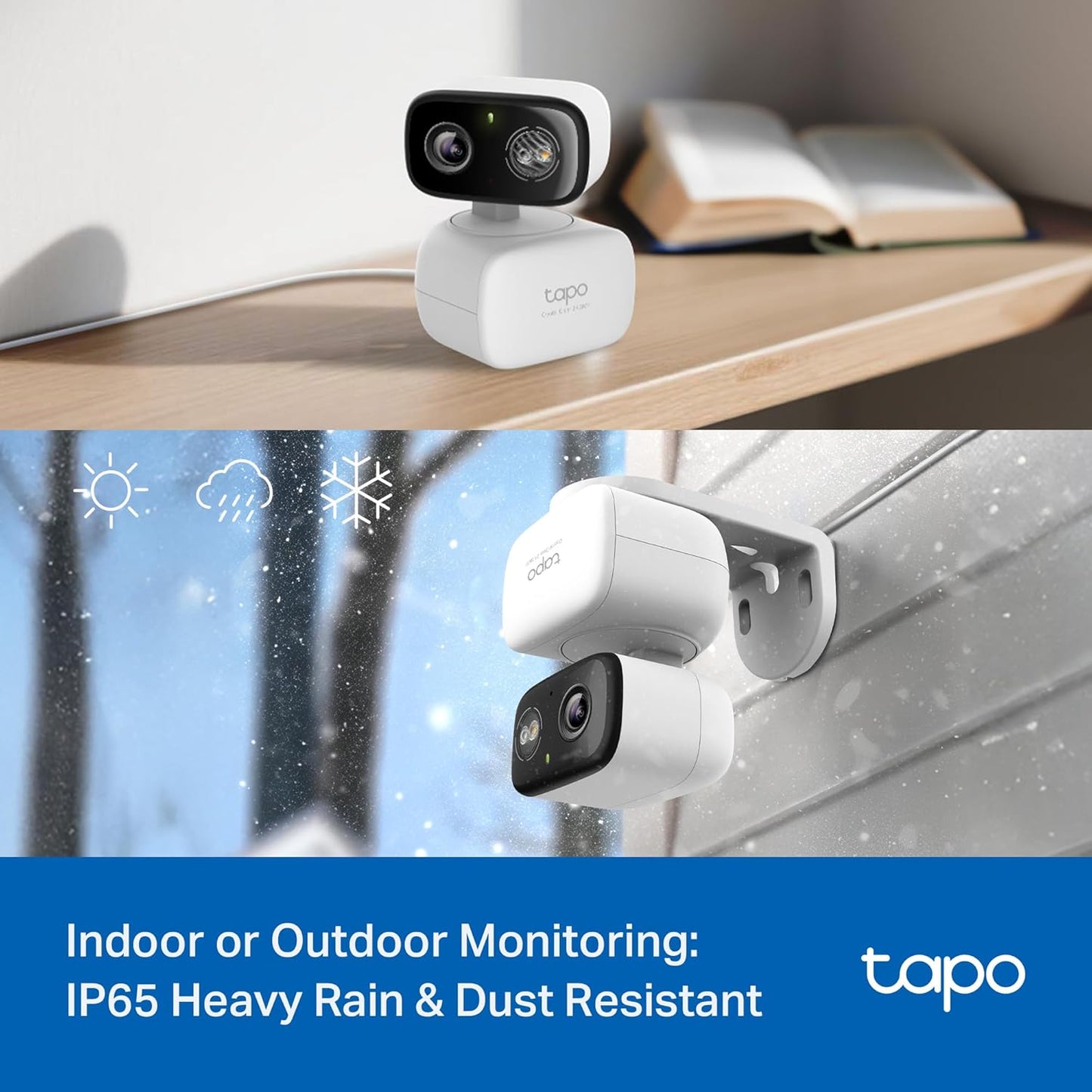 Tapo 2K 3MP Pan/Tilt Indoor/Outdoor Security Camera - Free Person/Baby Cry Detect & Motion Track