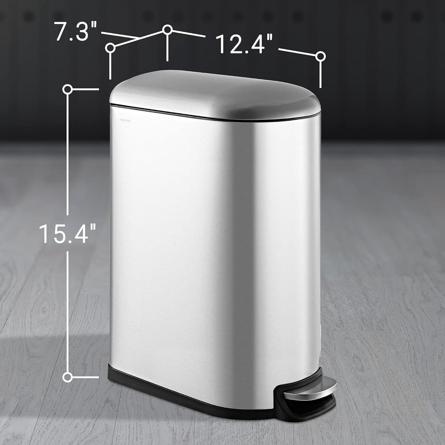 happimess HPM1009A Roland Mini 2.6-Gallon Step-Open Trash Can with Soft-Close Lid, Modern