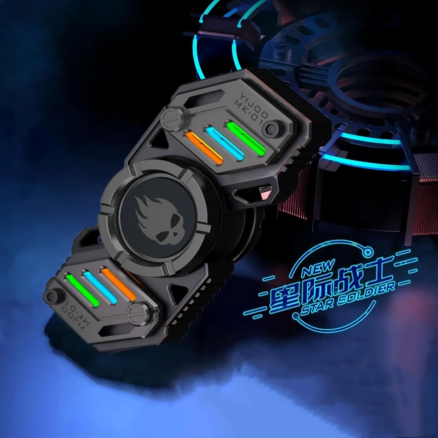 Fidget Spinner, Colorful Glow in The Dark, High Speed and Silence, Cool Metal Mechanical Gear Shape