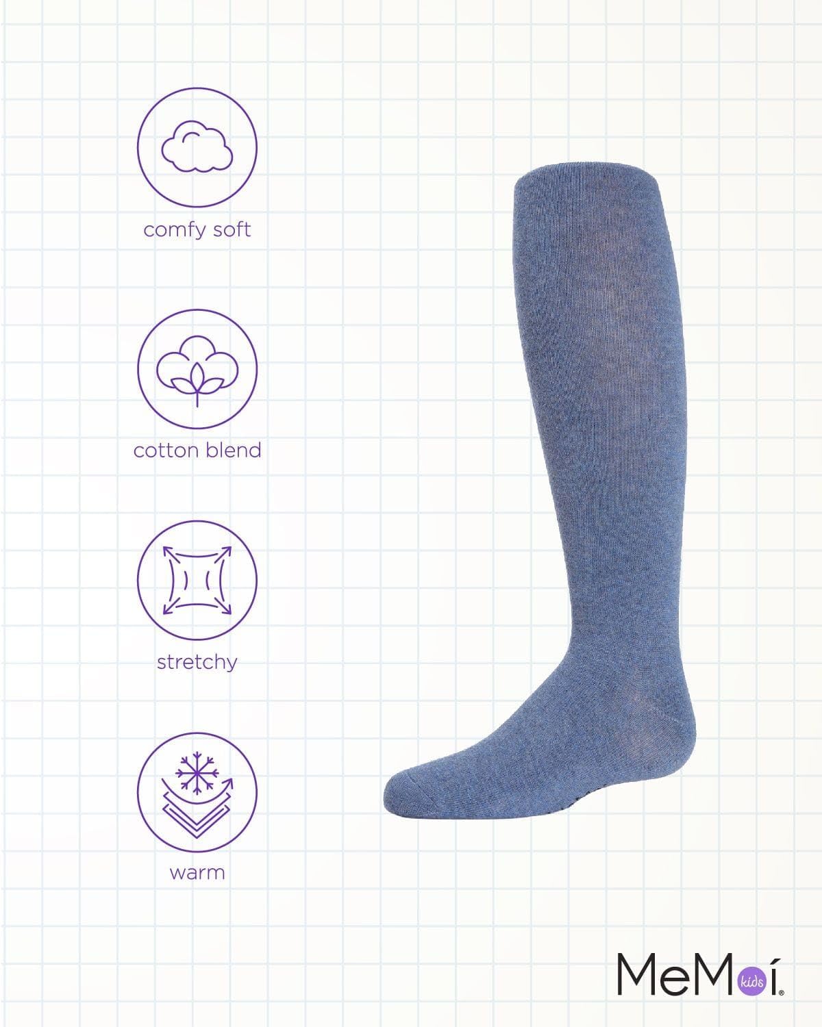 MeMoi Soft Pima Cotton Tights for Girls, Soft and Lightweight Opaque Tights for girls - Sizes 8 to