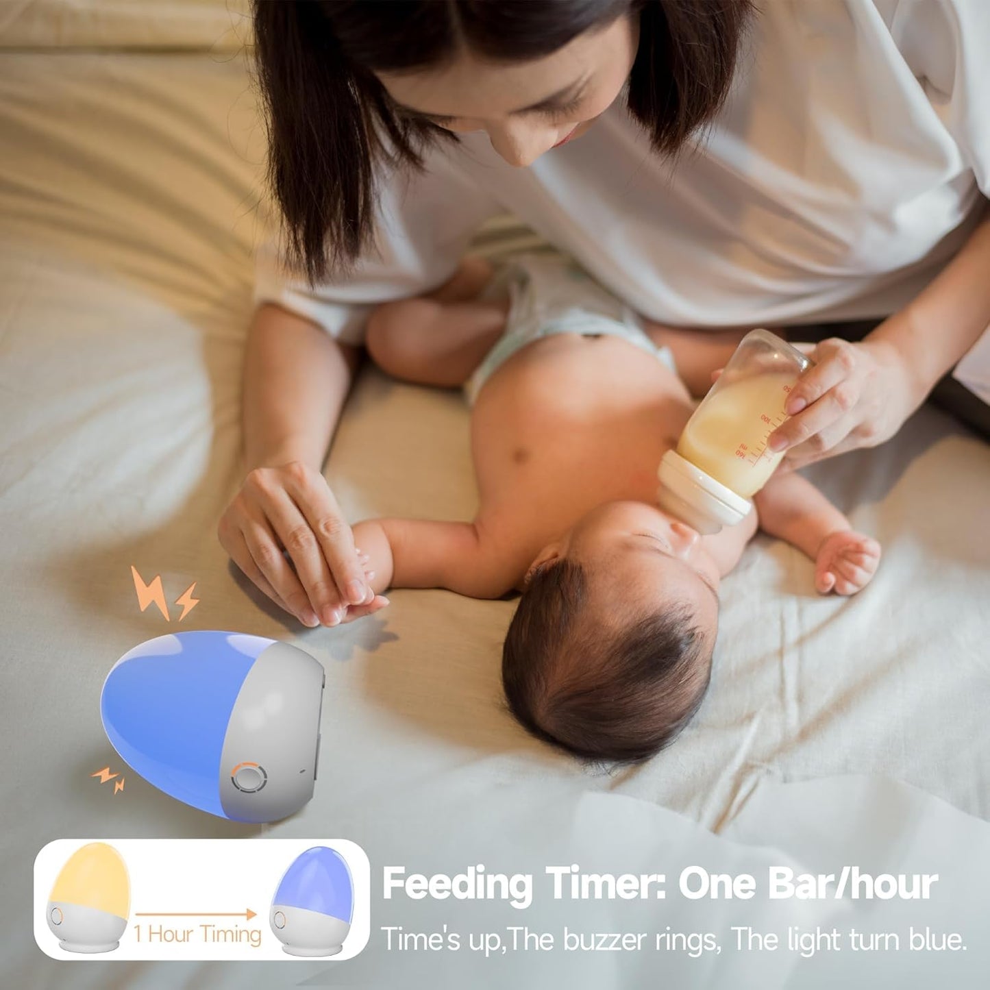 Touch Egg Night Light for Baby Nursery, Rechargeable Portable Kids Nightlight Lamp with 1-6H