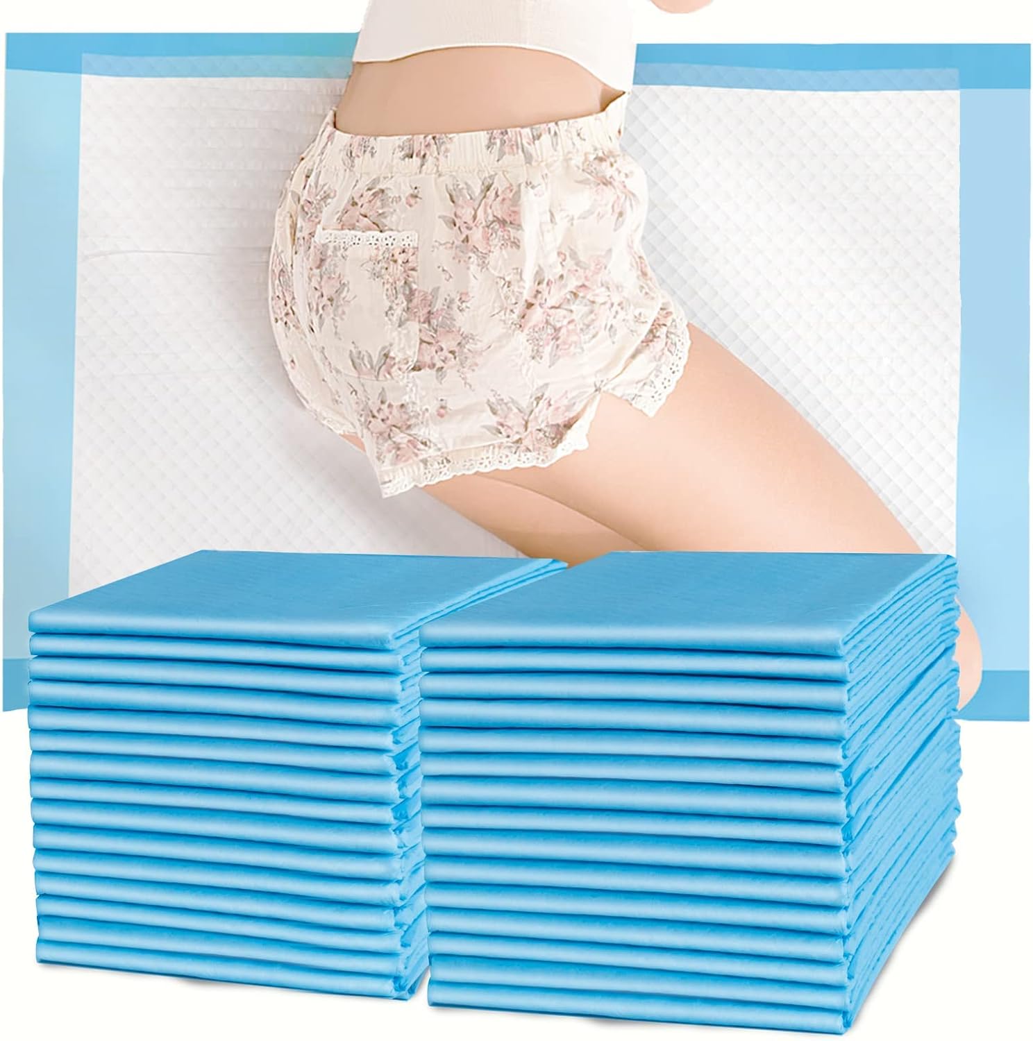 Premium Chucks Pads Disposable 23"x36" (50 Count) , Leakproof Adults Incontinence Bed Pads, Heavy