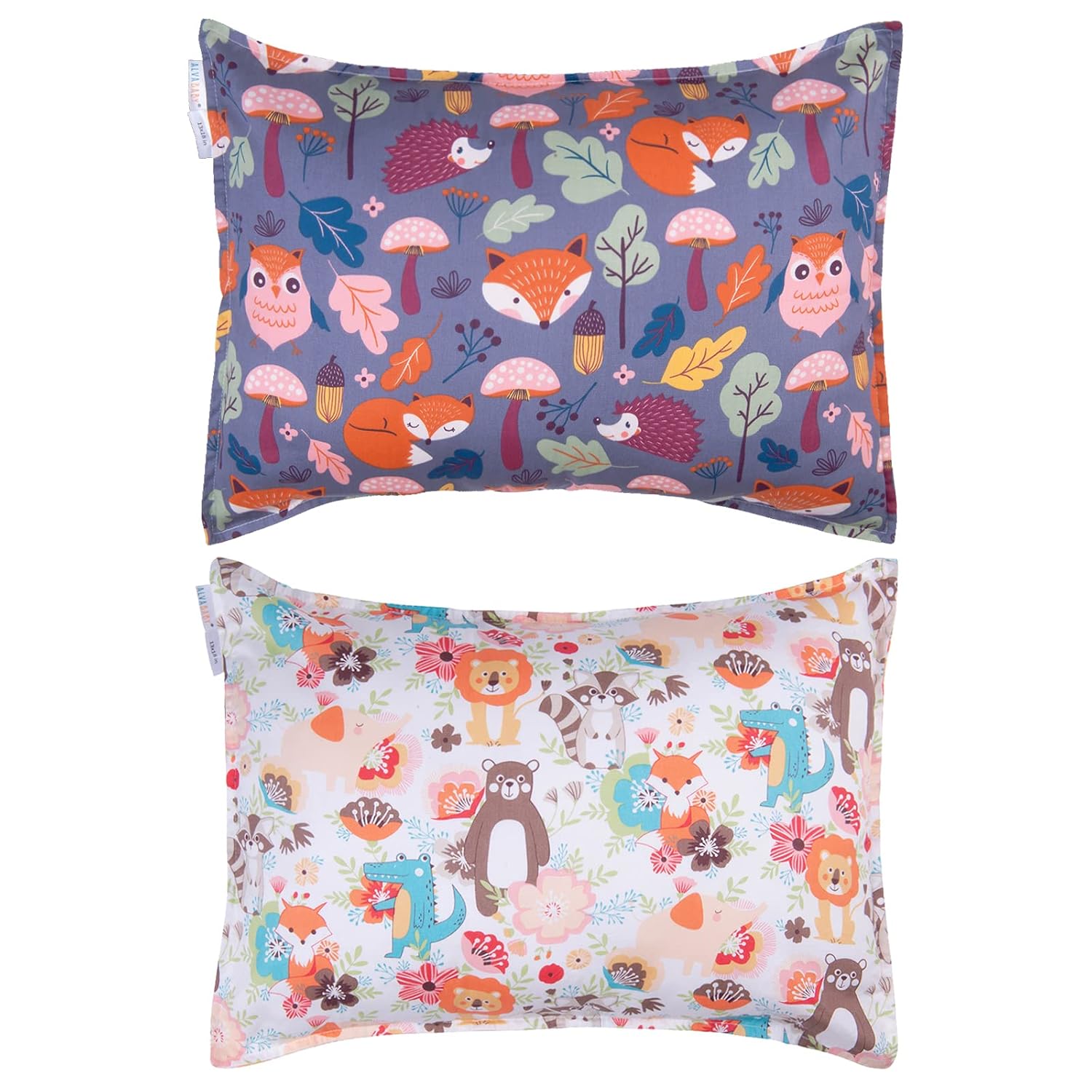 ALVABABY Toddler Pillowcases 2 Pack Organic Cotton Kids Pillow Cover Fit 13"x 18" or 12"x28"