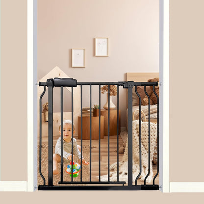 Walk Through Baby & Dog Gate 34-38.5 Inch, Auto Close, Tension Mounted Indoor Safety Gate for